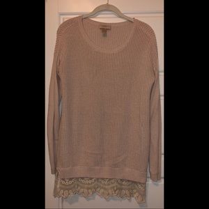 Light pink oversized tunic sweater